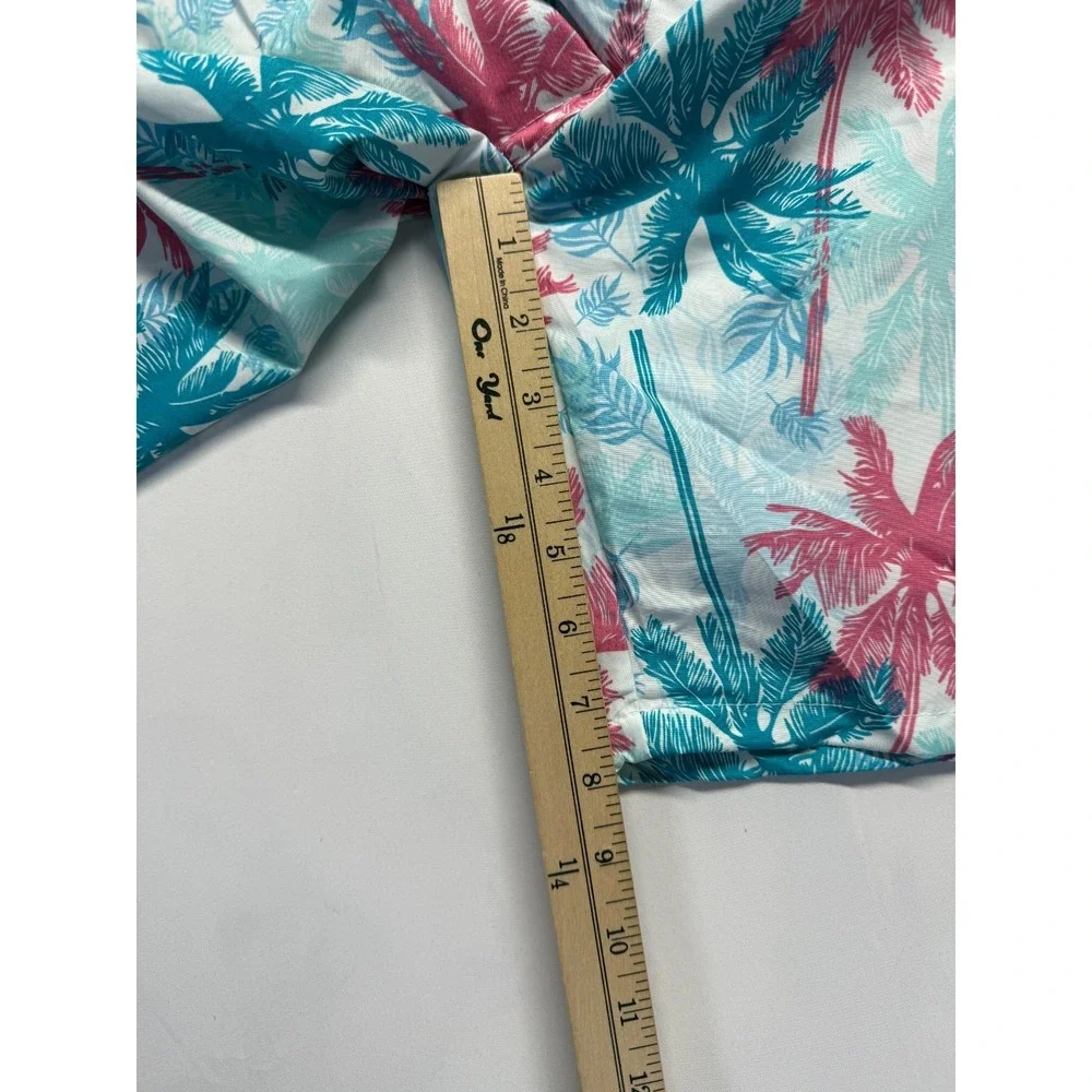 Red Melon Trunks Shorts Men Large Multicolor Palm Tree Print Mesh Lined Swimwear